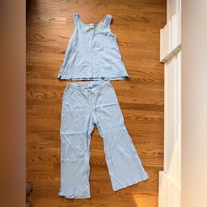 Lake pointelle pajama pants set in French blue